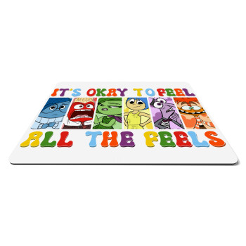 Inside Out It's Okay To Feel All The Feels , Mousepad rect 27x19cm