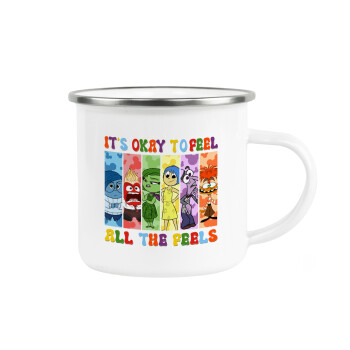 Inside Out It's Okay To Feel All The Feels , Metallic enamel cup white 360ml