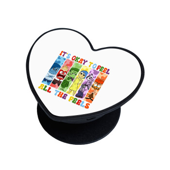 Inside Out It's Okay To Feel All The Feels , Phone Holders Stand  καρδιά Μαύρο Βάση Στήριξης Κινητού στο Χέρι