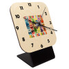 Quartz Table clock in natural wood (10cm)