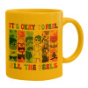 Ceramic coffee mug yellow, 330ml