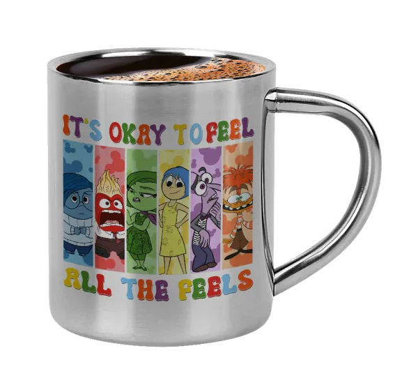 Inside Out It's Okay To Feel All The Feels — Double-wall metal cup for espresso (220ml)