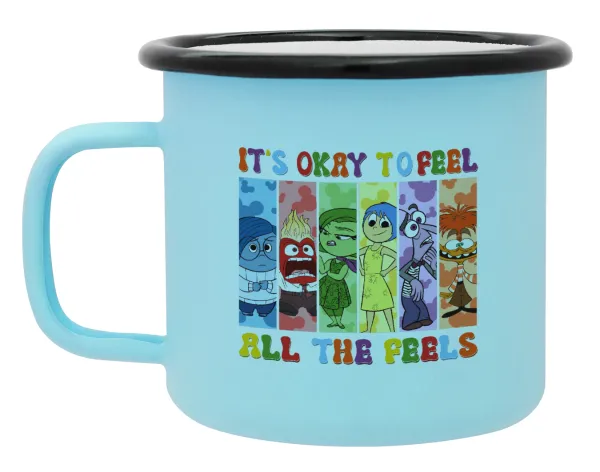 Inside Out It's Okay To Feel All The Feels — Κούπα Μεταλλική εμαγιέ ΜΑΤ σιέλ 360ml