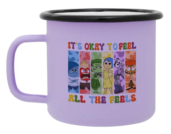 Inside Out It's Okay To Feel All The Feels — Κούπα Μεταλλική εμαγιέ ΜΑΤ Light Pastel Purple 360ml