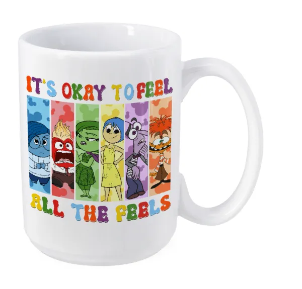 Inside Out It's Okay To Feel All The Feels — Mega mug, ceramic, 450ml