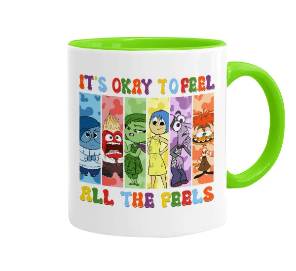 Inside Out It's Okay To Feel All The Feels — Κούπα χρωματιστή βεραμάν, κεραμική, 330ml