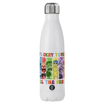 Inside Out It's Okay To Feel All The Feels , Μεταλλικό παγούρι θερμός (Stainless steel), διπλού τοιχώματος, 750ml