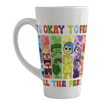 Inside Out It's Okay To Feel All The Feels , Κούπα κωνική Latte Μεγάλη, κεραμική, 450ml