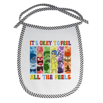 Inside Out It's Okay To Feel All The Feels , Σαλιάρα μωρού αλέκιαστη με κορδόνι Μαύρη