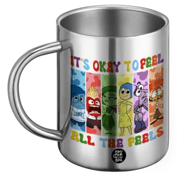 Inside Out It's Okay To Feel All The Feels , Ανοξείδωτη Μεταλλική Κούπα 450ml - Διπλού Τοιχώματος