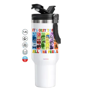 Inside Out It's Okay To Feel All The Feels , Mega Tumbler με καπάκι, διπλού τοιχώματος (θερμό) 1,2L