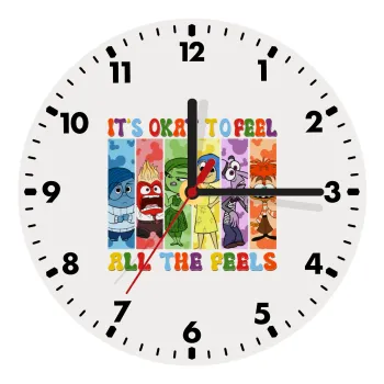 Inside Out It's Okay To Feel All The Feels , Ρολόι τοίχου ξύλινο (20cm)