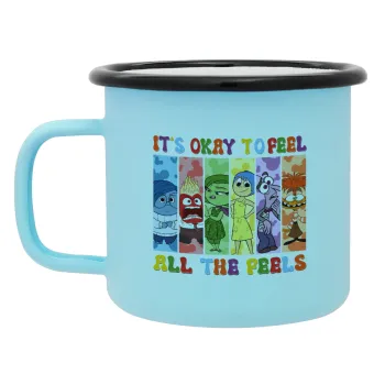 Inside Out It's Okay To Feel All The Feels , Κούπα Μεταλλική εμαγιέ ΜΑΤ σιέλ 360ml