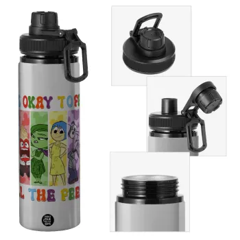 Inside Out It's Okay To Feel All The Feels , Metallic water bottle with safety cap, 850ml aluminum
