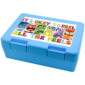 Inside Out It's Okay To Feel All The Feels , Children's cookie container LIGHT BLUE 185x128x65mm (BPA free plastic)