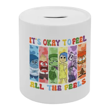 Inside Out It's Okay To Feel All The Feels , Κουμπαράς πορσελάνης με τάπα