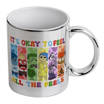 Inside Out It's Okay To Feel All The Feels , Mug ceramic, silver mirror, 330ml
