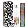 Easter candle, metallic white thermos bottle (500ml) & aromatic flat candle (30cm) (GRAY)