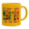 Ceramic coffee mug yellow, 330ml
