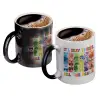Color changing magic Mug, ceramic, 330ml when adding hot liquid inside, the black colour desappears (1 pcs)