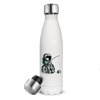 Little astronaut fishing, Metal mug thermos White (Stainless steel), double wall, 500ml