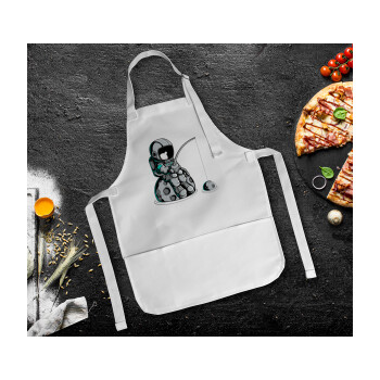 Αστροναύτης ψαρεύει στο διάστημα, Ποδιά Σεφ Ολόσωμη Παιδική (με ρυθμιστικά και 2 τσέπες)