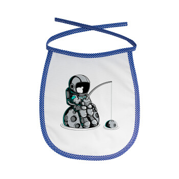 Little astronaut fishing, Σαλιάρα μωρού αλέκιαστη με κορδόνι Μπλε