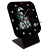 Αστροναύτης ψαρεύει στο διάστημα, Επιτραπέζιο ρολόι ξύλινο με δείκτες (10cm)