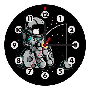 Little astronaut fishing, Wooden wall clock (20cm)