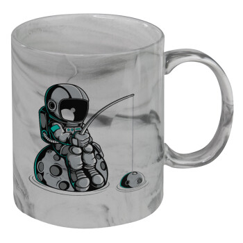 Little astronaut fishing, Mug ceramic marble style, 330ml