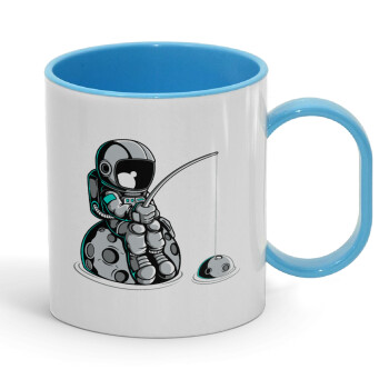 Αστροναύτης ψαρεύει στο διάστημα, Κούπα (πλαστική) (BPA-FREE) Polymer Μπλε για παιδιά, 330ml