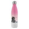Metal mug thermos Pink/White (Stainless steel), double wall, 500ml