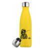 Yellow Stainless Steel Metallic Thermos, double-walled, 500ml