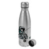 Metallic water bottle, stainless steel, 750ml