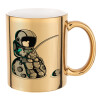 Mug ceramic, gold mirror, 330ml