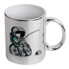Mug ceramic, silver mirror, 330ml