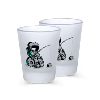 Little astronaut fishing, Σφηνοπότηρα γυάλινα 45ml του πάγου (2 τεμάχια)