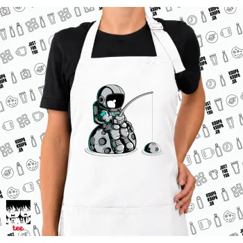 Αστροναύτης ψαρεύει στο διάστημα, Ποδιά μακριά Σεφ ολόσωμη με τσέπες white (ΕΝΗΛΙΚΩΝ)