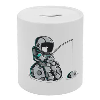 Little astronaut fishing, Κουμπαράς πορσελάνης με τάπα