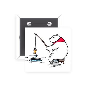 Αρκούδα ψαρεύει, Κονκάρδα παραμάνα τετράγωνη 5x5cm