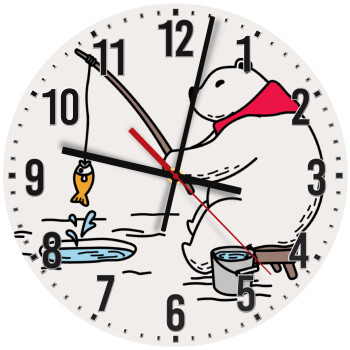 Bear fishing, Ρολόι τοίχου ξύλινο (30cm)