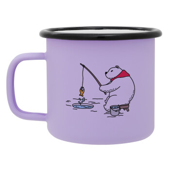 Αρκούδα ψαρεύει, Κούπα Μεταλλική εμαγιέ ΜΑΤ Light Pastel Purple 360ml