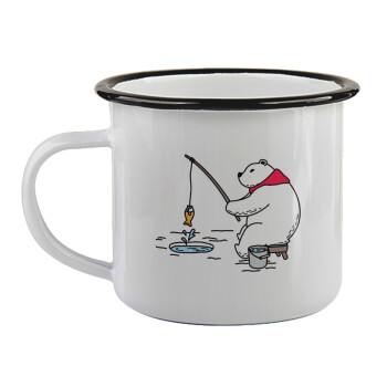 Αρκούδα ψαρεύει, Κούπα εμαγιέ με μαύρο χείλος 360ml