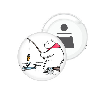 Αρκούδα ψαρεύει, Μαγνητάκι και ανοιχτήρι μπύρας στρογγυλό διάστασης 5,9cm