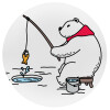 Αρκούδα ψαρεύει, Mousepad Στρογγυλό 20cm