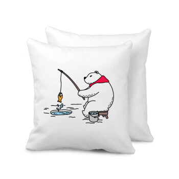 Bear fishing, Sofa cushion 40x40cm includes filling