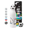 Soccer Metal mug thermos, double wall, 550ml