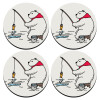 SET of 4 round wooden coasters (9cm)