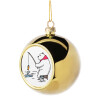 Golden Christmas tree ball ornament 8cm