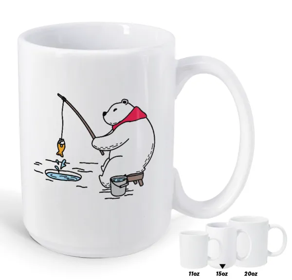 Bear fishing — Mega mug, ceramic, 450ml